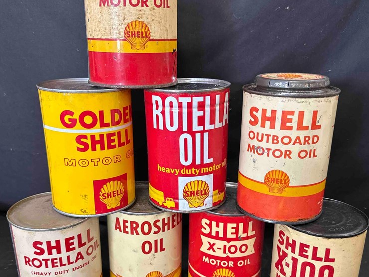 1033---(8)-shell-lubricant-cans---some-are-full-image-1