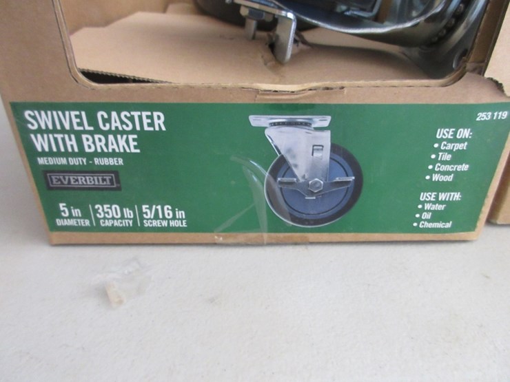 lot-of-new-unused-everbilt-swivel-casters-w/brake,-image-4