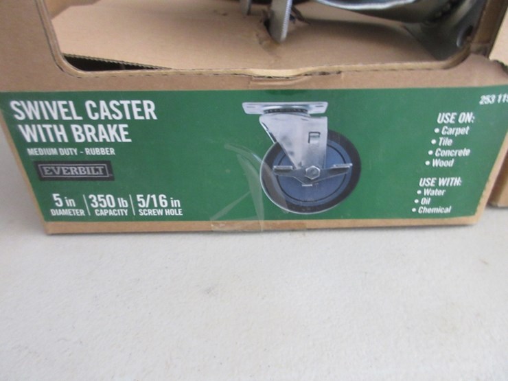 lot-of-new-unused-everbilt-swivel-casters-w/brake,-image-4