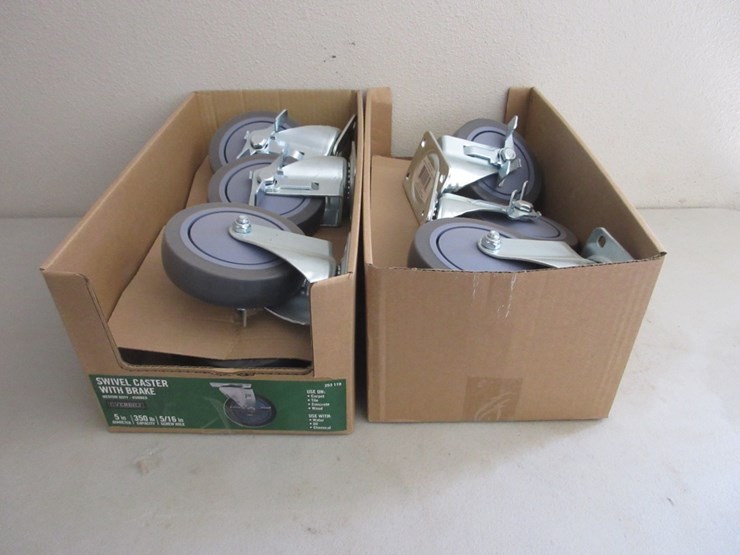 lot-of-new-unused-everbilt-swivel-casters-w/brake,-image-1