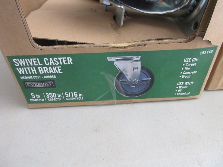 lot-of-new-unused-everbilt-swivel-casters-w/brake,-image-4