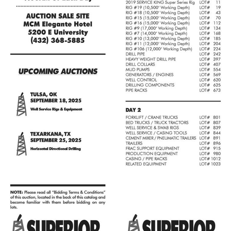 YARD INFO & TABLE OF CONTENTS