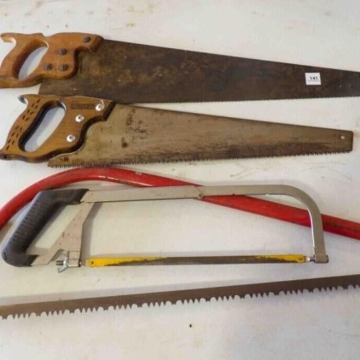 4 Saws, 1 - Hack, 1 - Bow, 2 - Wood