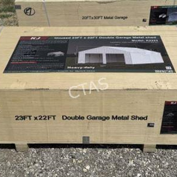 #152 • Double Garage Metal Shed - 23 FT x 22 FT