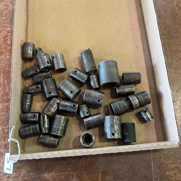 Assorted 3/8" and 1/2" Impact Sockets & Swivel Sockets