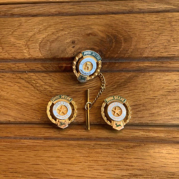 (3) John Deere Suggestion Award Pins