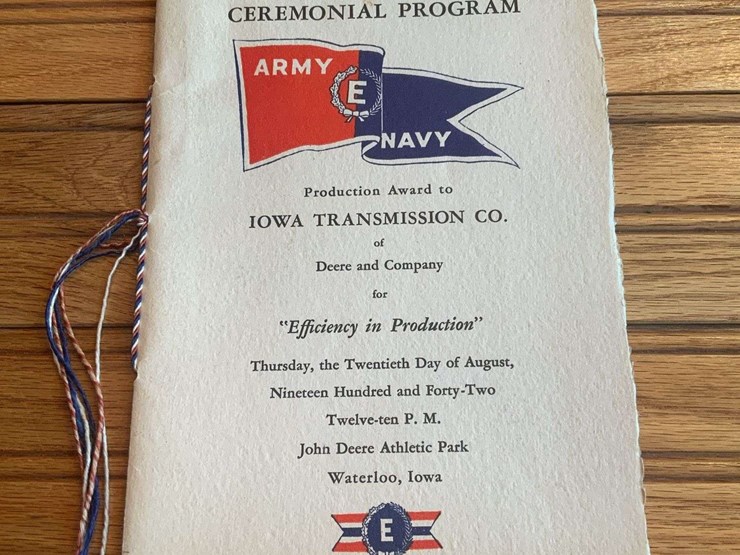 1942-john-deere-army-navy-e-award-program-+-pins-image-2