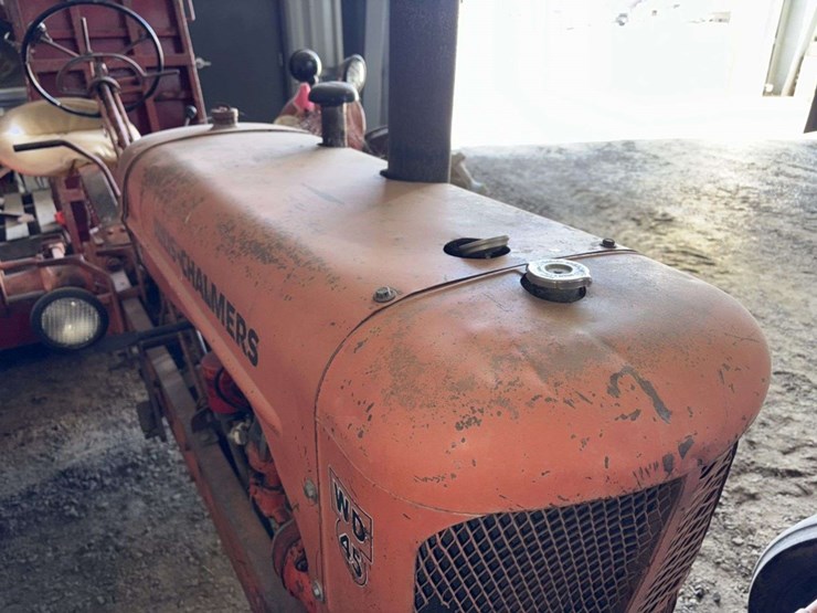 1956-allis-chalmers-wd45-tractor,-wf,-13.6-28-rears, 6.00-16 fronts,-snap-coupler,-drawbar,-power-sl-image-15