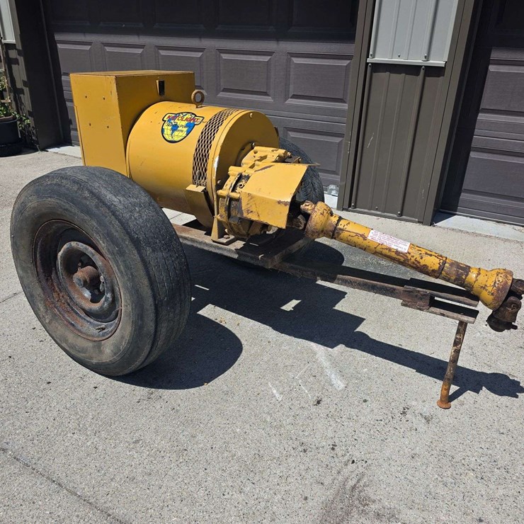 KatoLight PTO Generator Model: 35LR1, 540 PTO, 35 KW, 120/240V, 1800 RPM, on Cart with 15” Tires on