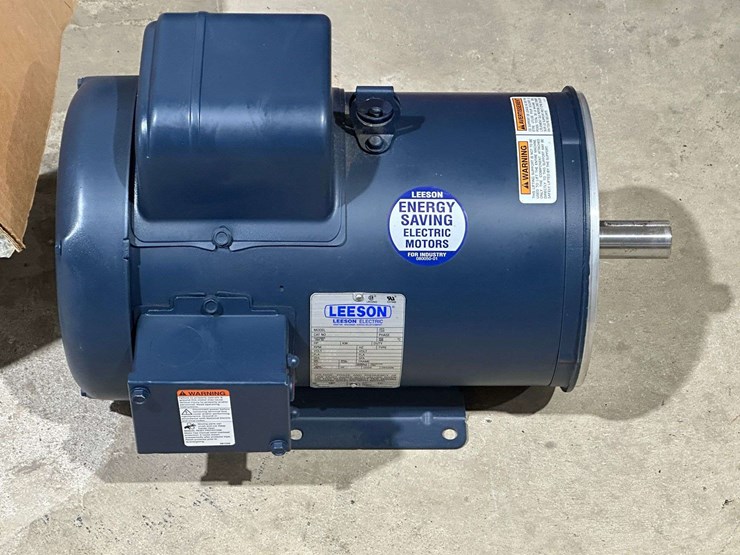 5hp-leeson-electric-motor,-220v,-1-1/8”-shaft,-3500-rpm,-new-in-box-image-1
