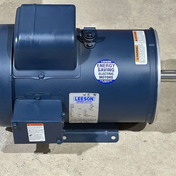 5HP Leeson Electric Motor, 220V, 1 1/8” Shaft, 3500 RPM, NEW IN BOX
