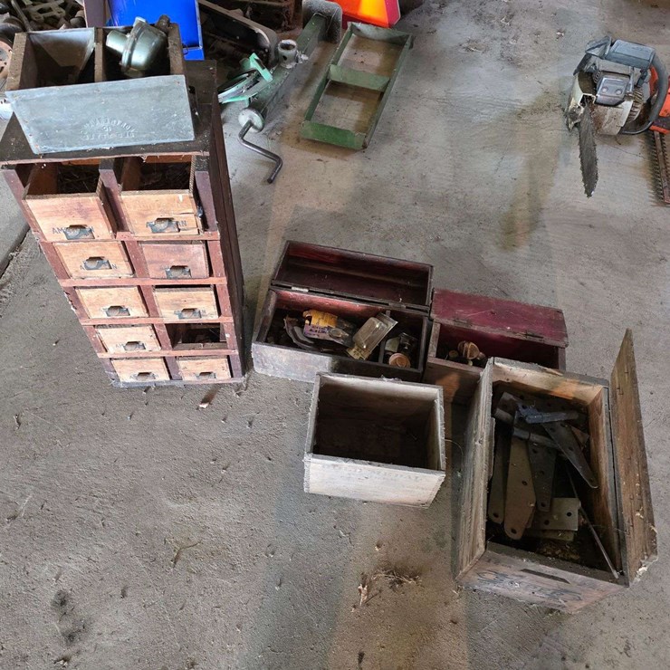 Wooden Tool Boxes with Misc Tools