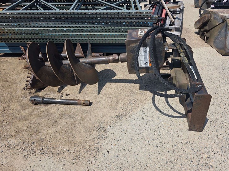 lowe-skid-loader-post-hole-auger,-24”-and-16”-bits-with-a-24”-extension,-flat-faced-couplers,-model:-image-2