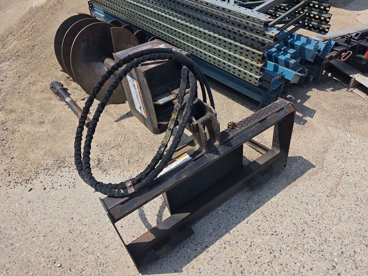 lowe-skid-loader-post-hole-auger,-24”-and-16”-bits-with-a-24”-extension,-flat-faced-couplers,-model:-image-7
