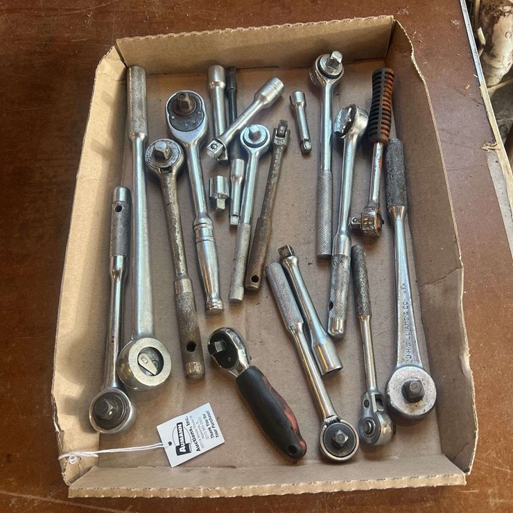 Assorted 1/4", 3/8", and 1/2" Ratchets & Extensions