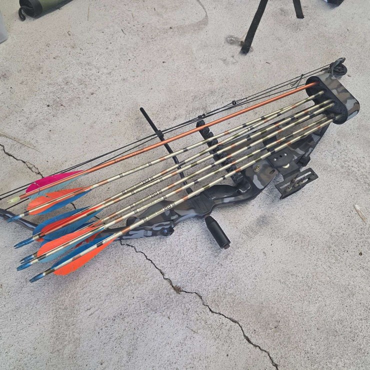 Compound Bow with 7 Arrows and Quiver, Pearson Renegade Brand, 45lb Pull