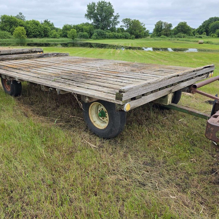 John Deere Running Gear with Rack, Rack will Need Work, 11L-15 Tires on 6 Bolt Rims, Extendable Hitc