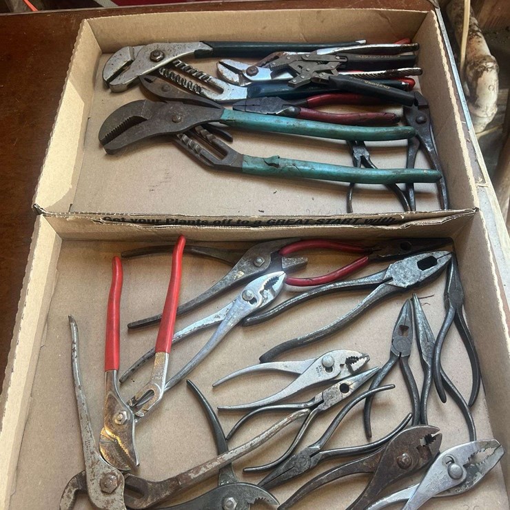 (2) Flats of Assorted Pliers