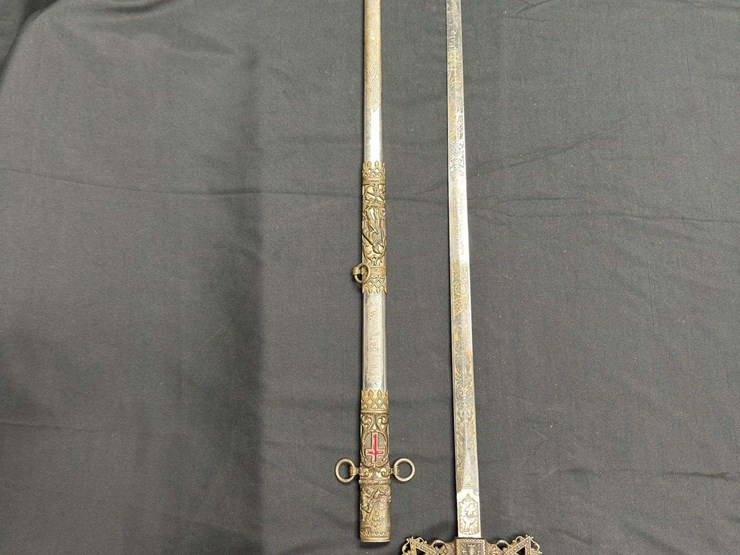 masonic-knights-templar-past-commander-id'd-ceremonial-sword-w/scabbard-image-1
