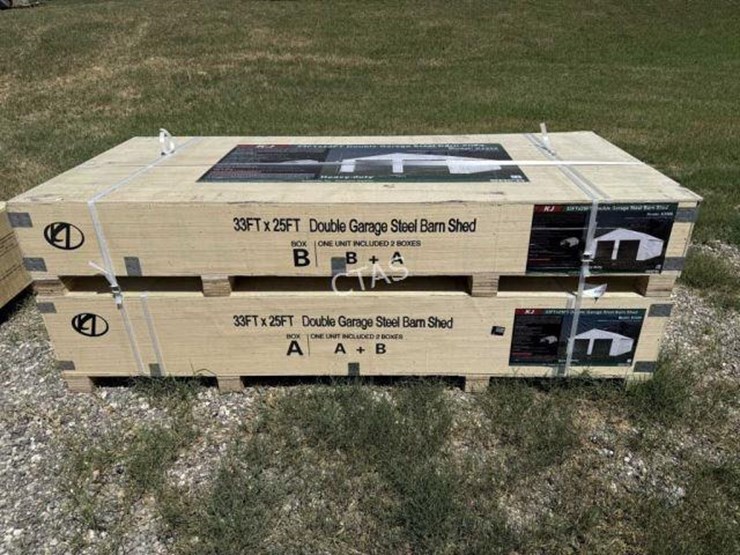 #224-•-double-garage-steel-barn---33-ft-x-25-ft-image-1