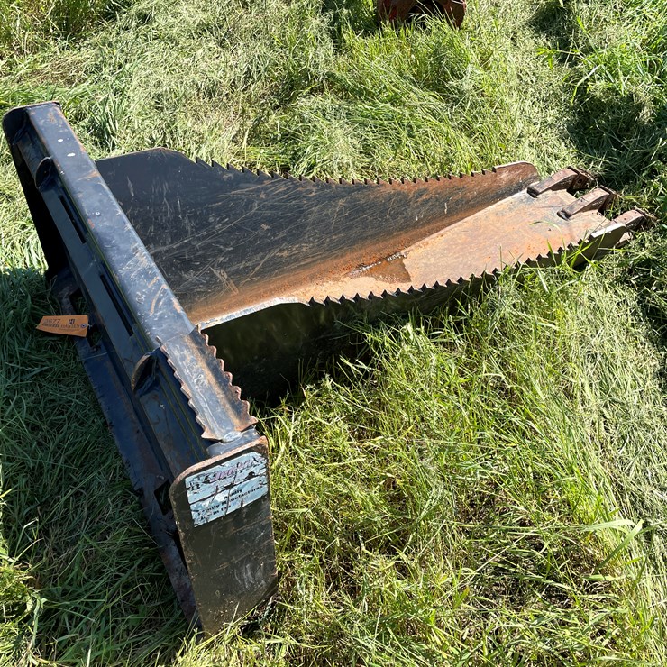 #3677 • Jenkins Skid Steer Quick Attach Stump Bucket Tree Scoop