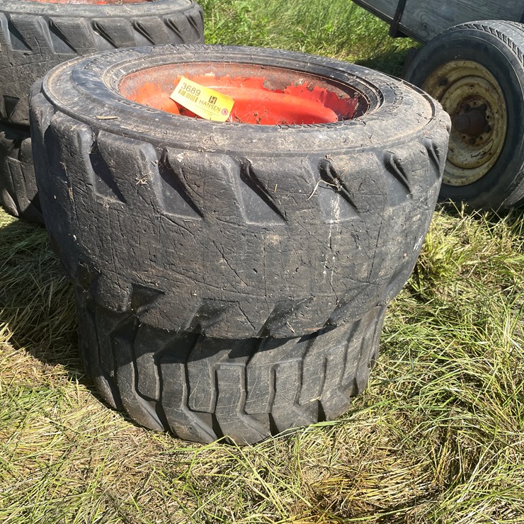 #3689 • (2) Used Bobcat Tires on 8-Bolt Rims