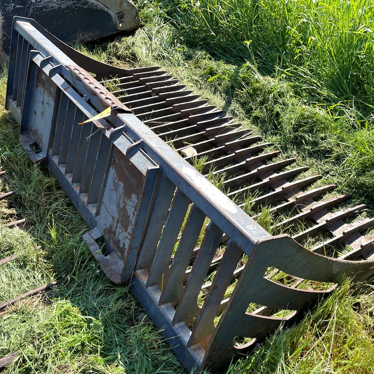 #3664 • Virnig Skid Steer Quick Attach Rock Rake Bucket