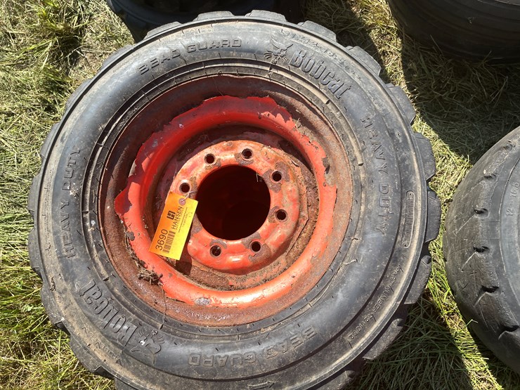 #3690-•-(2)-used-bobcat-tires-on-8-bolt-rims-image-2