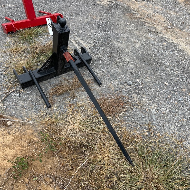 #41 • UNUSED 3PT HAY SPEAR WITH TRAILER BALL