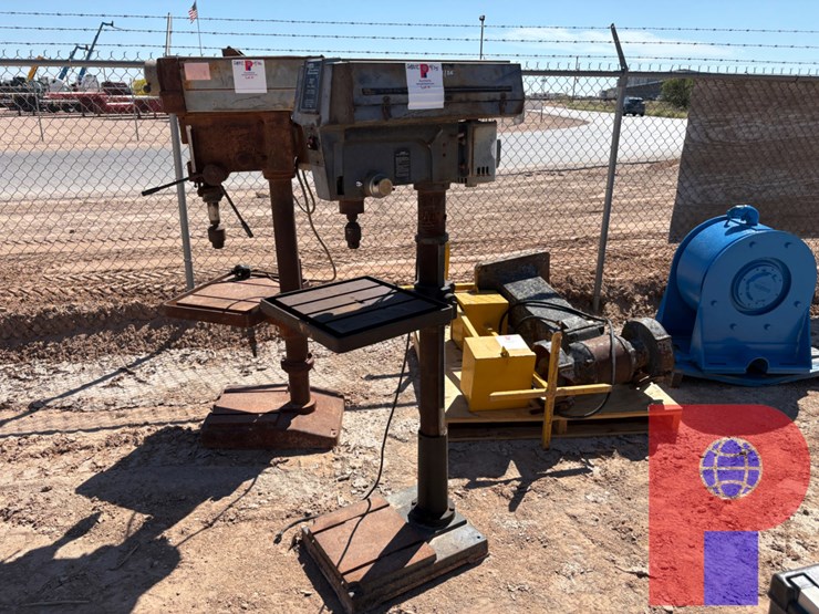 (2)-electric-drill-presses-&-(1)-12”-bench-grinder-image-1