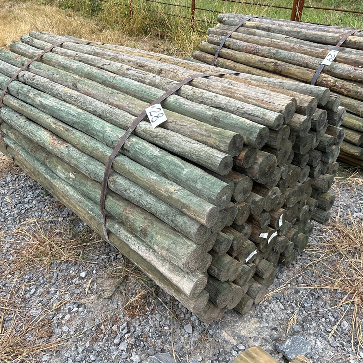 #28 • BUNDLE OF (100) 3”X7’ TREATED POSTS