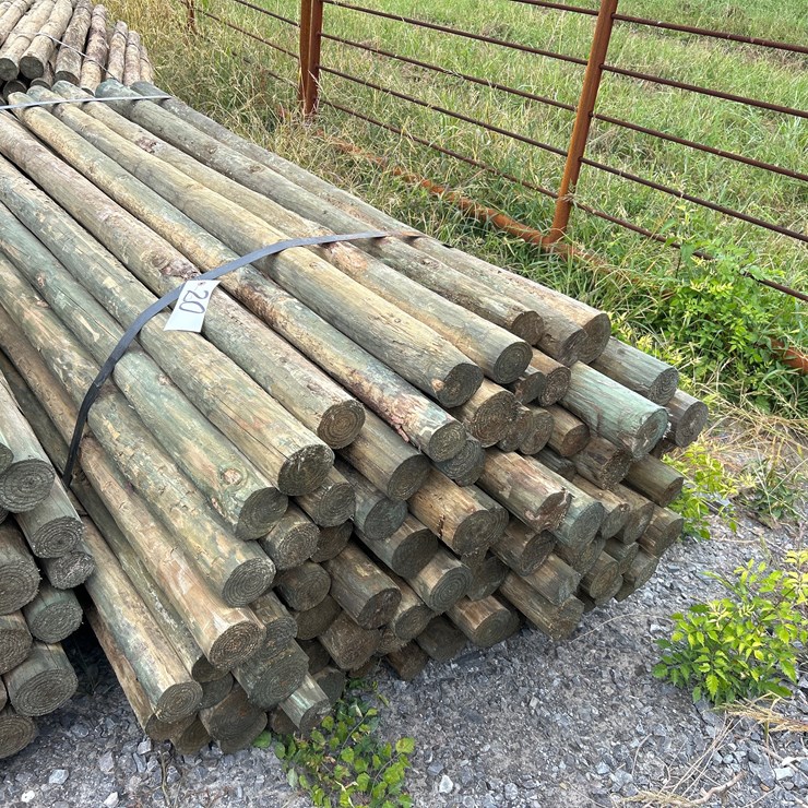 #20 • BUNDLE OF (100) 3”X7’ TREATED POSTS
