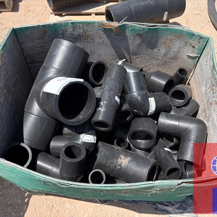 (6) PALLETS OF ASSORTED POLY PIPE FITTINGS, TANK GASKETS, BELTS, & BUSHING