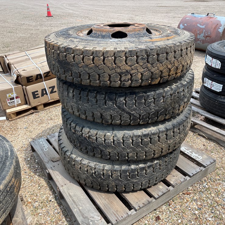 #79735 • QTY 4, 9.00R20, 10 LUG TIRES AND RIMS