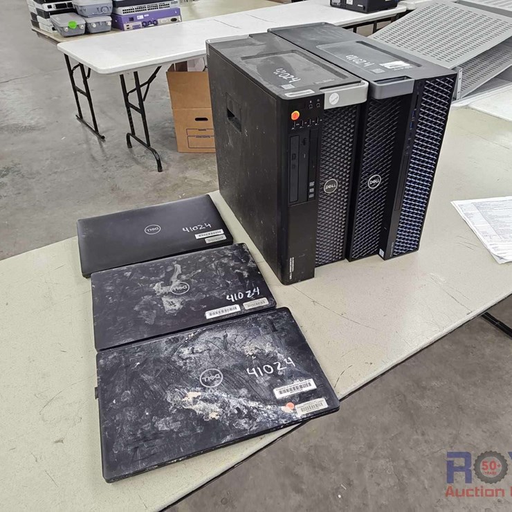 2 Dell Towers and 3 Dell Laptops
