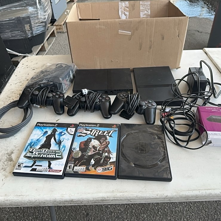 LOT#- - PLAY STATION 2 & CONTROLLERS AND DVDS
