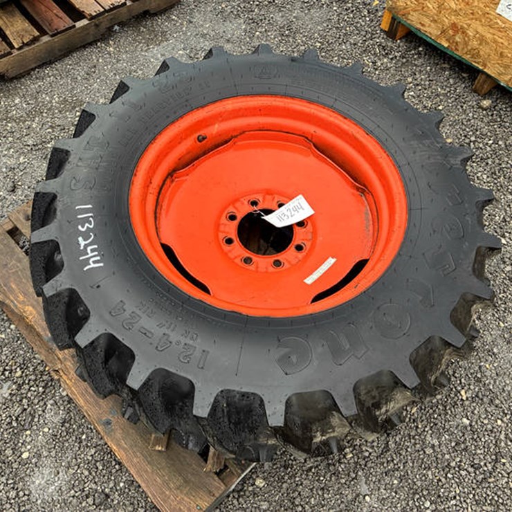 #113244 • 12.4-24 TIRE & RIM LIKE NEW