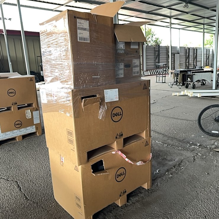 PALLET OF COMPUTERS KEY BOARDS EXTENSION CABLES