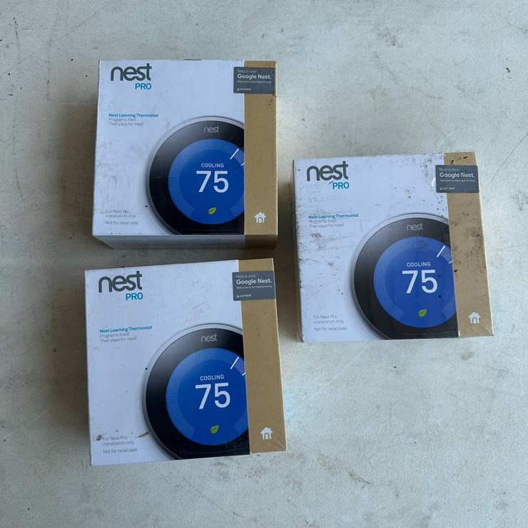 LOT#- - 3 GOOGLE NEST PRO THERMOSTATS