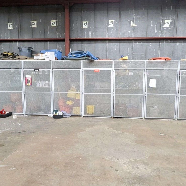 (9) Security Cages 7.5 ft tall x 4 ft wide x 4 ft deep sections