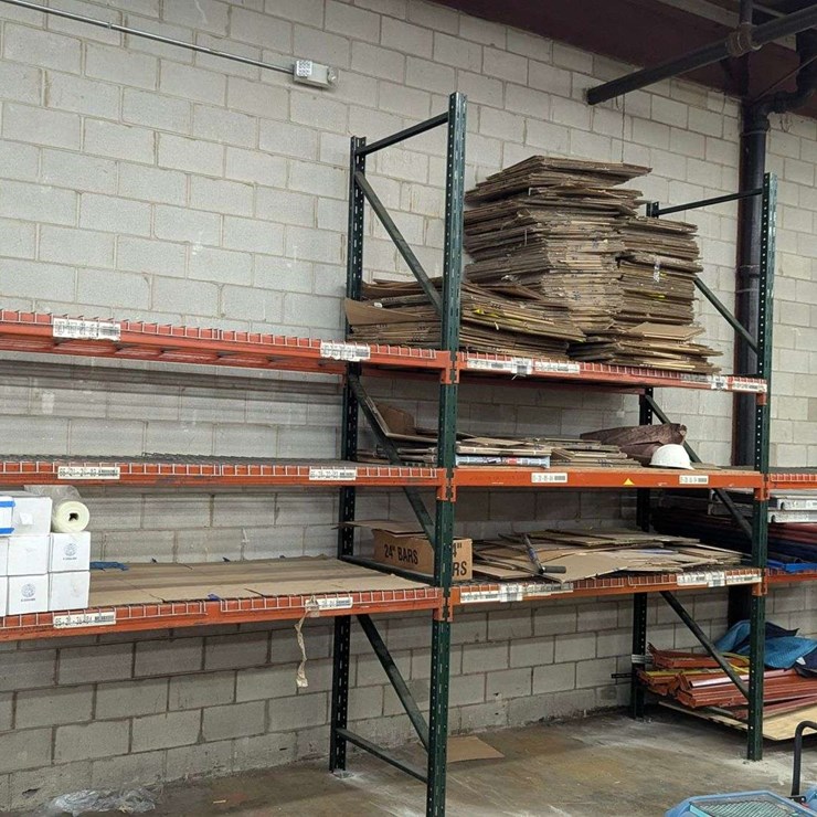 (4) 8 ft sections Large Heavy Duty Pallet Racking 12 ft Tall x 8 ft sections