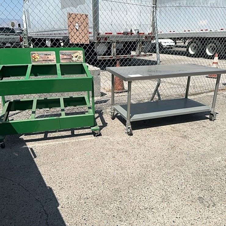 LOT#- - METAL TABLE & FRUIT RACK