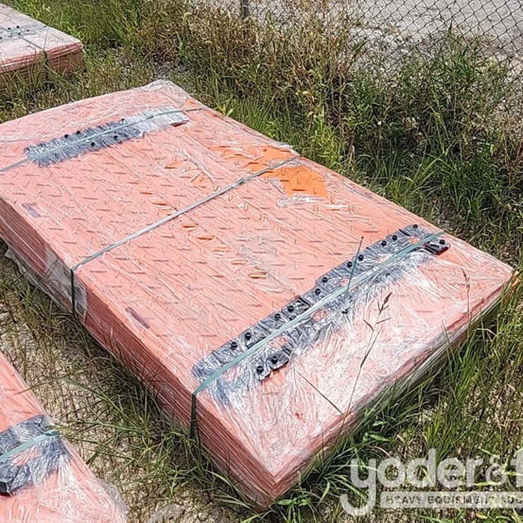 Unused 2025 TPM 8' x 4' Ground Protection Mats,1/2” Thick, Raw HDPE, Dual Sided Diamond Plate Tread (12 of)