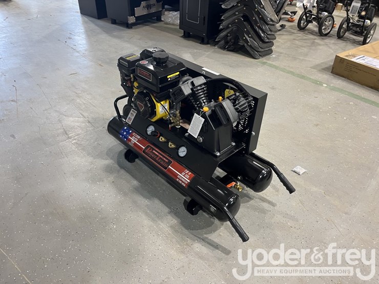 powertrain-10-gal-wheelbarrow/-contractor-air-compressor-c/w-v-twin-cast-iron-pump,-135-psi,-11.2-cfm,-212-cc-(1yr-factory-warranty)-image-1