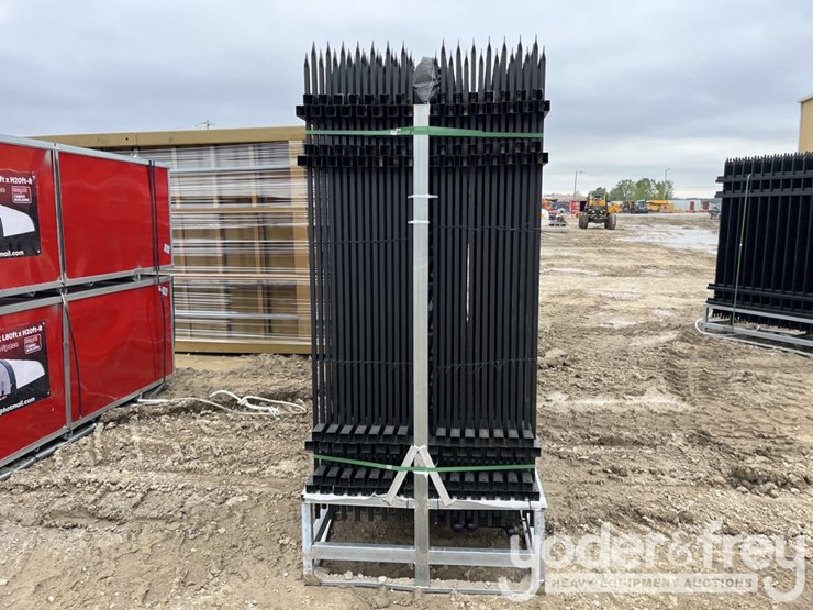 unused-2025-10'-x-7'-4-rail-galvanized-steel-fencing,-panels-(30-of),-posts-(31-of)-image-3