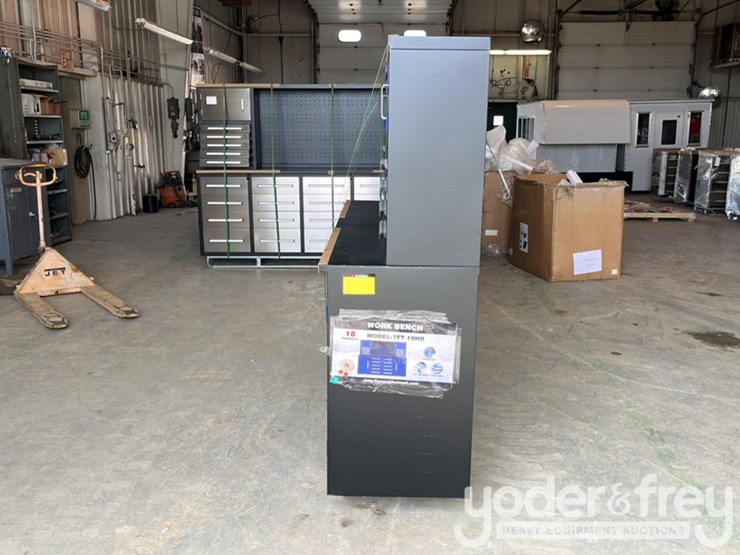 unused-7'-work-bench-c/w-18-drawers,-lock,-anti-slip-inners,-3-rail-stainless-steel-image-5