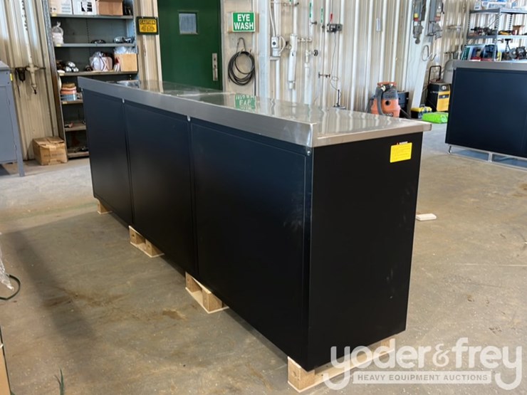 unused-10'-work-bench-c/w-18-drawers,-2-cabinets,-lock,-anti-slip-inners,-3-rail-sliding,-stainless-steel-image-4