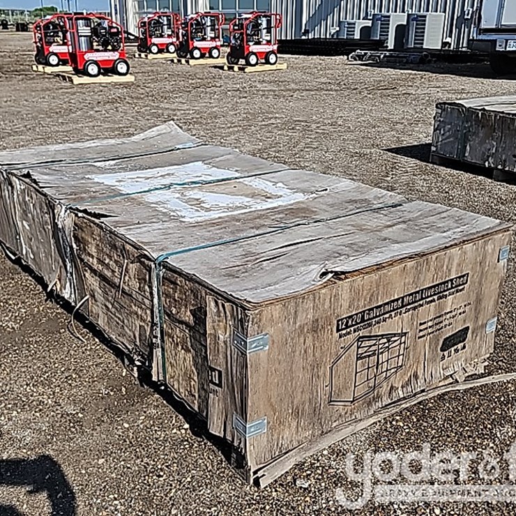 Unused Galvanized Metal Livestock Shed, Highly Corrosion-resistant, 12'x20x10.5'