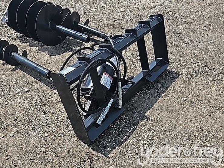 unused-jct-hydraulic-auger-drive,-bits,-qa-9",12",-18"-alloy-bits-to-suit-skidsteer-image-4