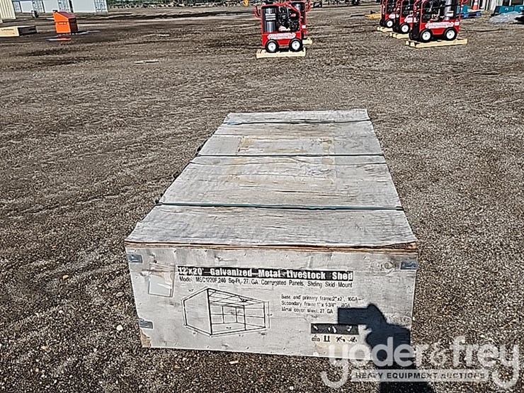 unused-galvanized-metal-livestock-shed,-highly-corrosion-resistant,-12'x20x10.5'-image-2